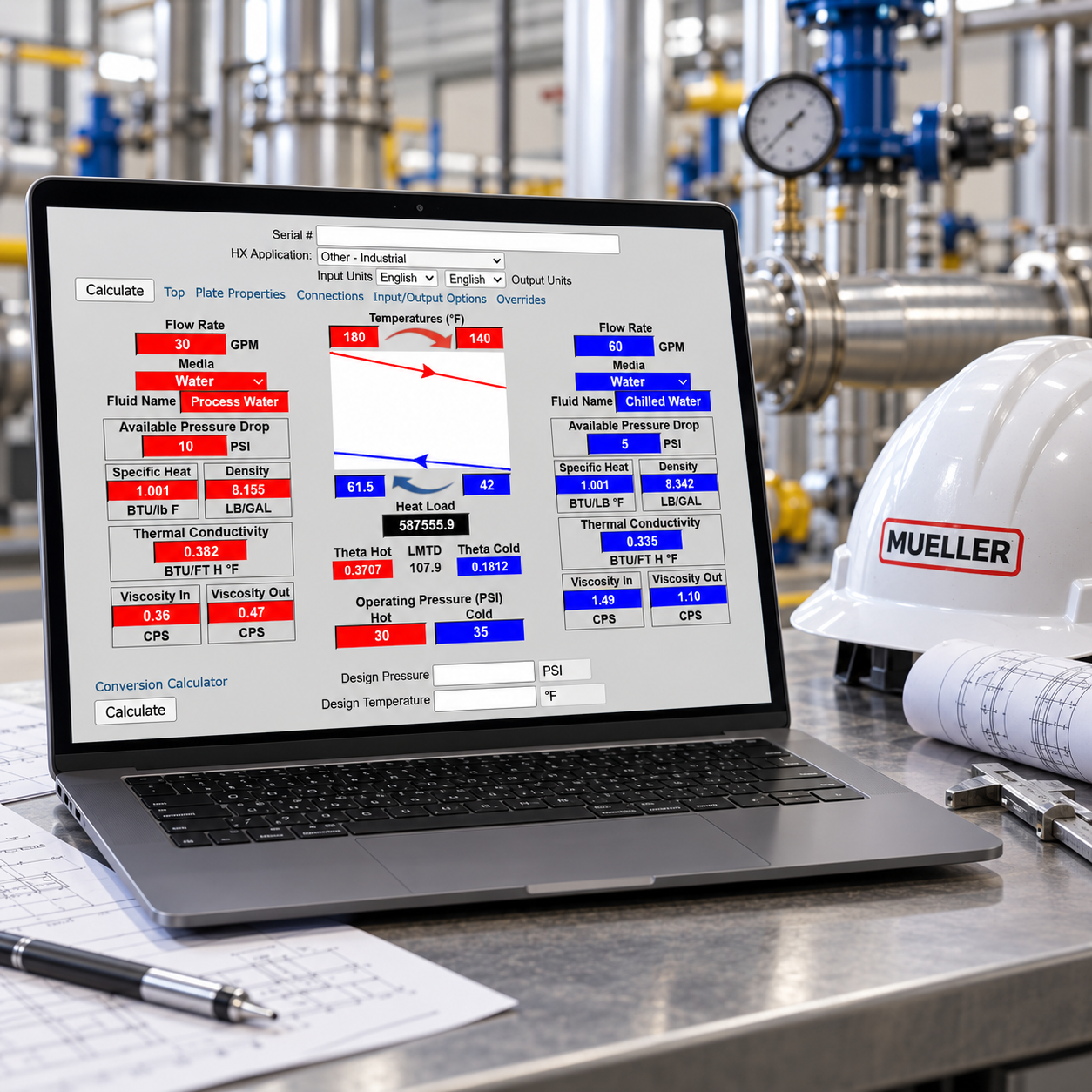 Thermal sizing calculation being checked against plant readings